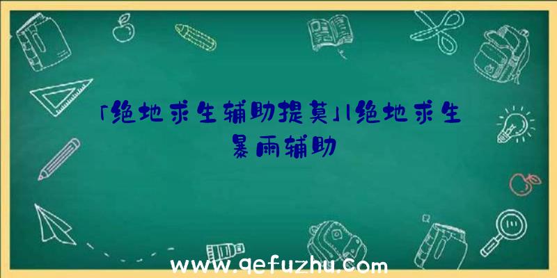 「绝地求生辅助提莫」|绝地求生暴雨辅助